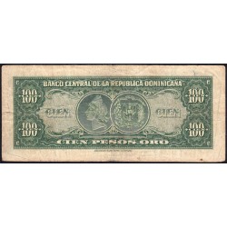 Rép. Dominicaine - Pick 65a_2 - 100 pesos oro - Sans série - 1955 - Etat : TB-