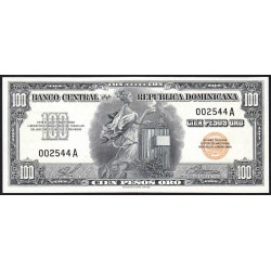 Rép. Dominicaine - Pick 84 - 100 pesos oro - Série A - 1959 - Etat : NEUF