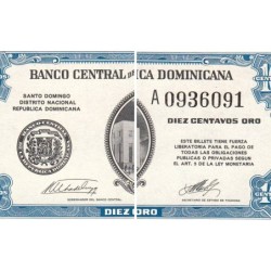 Rép. Dominicaine - Pick 85a - 10 centavos oro - Série A - 1962 - Etat : pr.NEUF