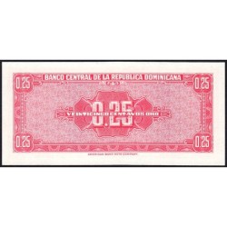 Rép. Dominicaine - Pick 87a - 25 centavos oro - Série A - 1962 - Etat : NEUF