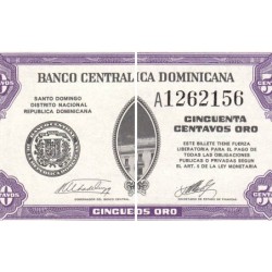 Rép. Dominicaine - Pick 89a - 50 centavos oro - Série A - 1962 - Etat : NEUF