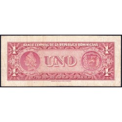 Rép. Dominicaine - Pick 91a_1 - 1 peso oro - Sans série - 1962 - Etat : TB