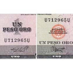 Rép. Dominicaine - Pick 99a_2 - 1 peso oro - Série UU - 1967 - Etat : SPL