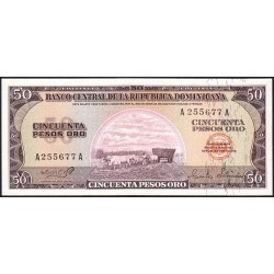 Rép. Dominicaine - Pick 103a_3 - 50 pesos oro - Série AA - 1973 - Etat : NEUF