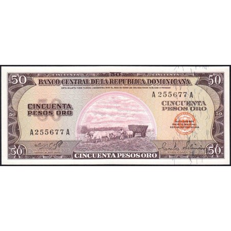 Rép. Dominicaine - Pick 103a_3 - 50 pesos oro - Série AA - 1973 - Etat : NEUF