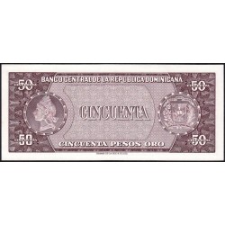 Rép. Dominicaine - Pick 103a_3 - 50 pesos oro - Série AA - 1973 - Etat : NEUF