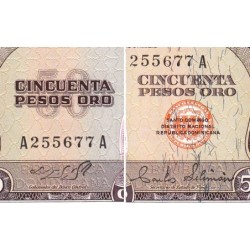 Rép. Dominicaine - Pick 103a_3 - 50 pesos oro - Série AA - 1973 - Etat : NEUF