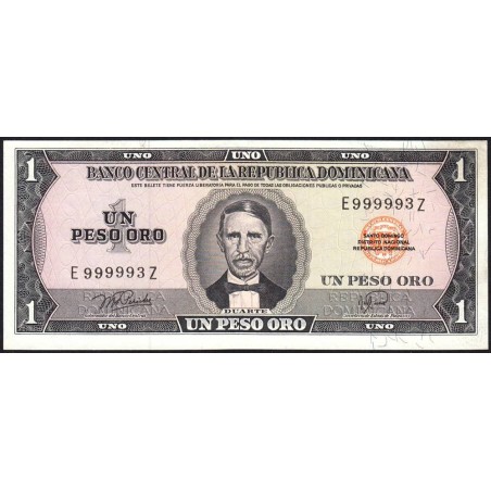 Rép. Dominicaine - Pick 108a_4 - 1 peso oro - Série EZ - 1967 - Etat : SPL+