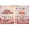 Rép. Dominicaine - Pick 109a_1 - 5 pesos oro - Série VV - 1975 - Etat : pr.NEUF