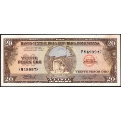 Rép. Dominicaine - Pick 111b - 20 pesos oro - Série BB - 1976 - Etat : SPL
