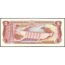 Rép. Dominicaine - Pick 118c_3 - 5 pesos oro - Série BT - 1978 - Etat : NEUF