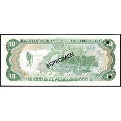 Rép. Dominicaine - Pick 119b_1s - 10 pesos oro - Série AR - 1980 - Spécimen - Etat : NEUF