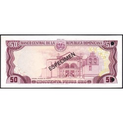 Rép. Dominicaine - Pick 121a_2s - 50 pesos oro - Série AA - 1980 - Spécimen - Etat : NEUF