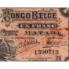 Congo Belge - Pick 3B_2 - 1 franc - Matadi - Série M - 15/01/1920 - Etat : B-