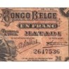 Congo Belge - Pick 3B_2 - 1 franc - Matadi - Série M - 15/01/1920 - Etat : B+