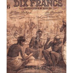 Congo Belge - Pick 9 - 10 francs - Série B - 10/09/1937 - Etat : B