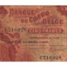 Congo Belge - Pick 13 - 5 francs - Série C - Deuxième émission - 10/06/1942 - Etat : AB