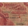Congo Belge - Pick 13 - 5 francs - Série E - Deuxième émission - 10/06/1942 - Etat : B