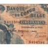 Congo Belge - Pick 13Ab - 5 francs - Série N - Quatrième émission - 10/08/1943 - Etat : TB-