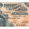 Congo Belge - Pick 13Ad - 5 francs - Série A/F - Sixième émission - 10/04/1947 - Etat : TB+