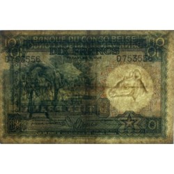 Congo Belge - Pick 14 - 10 francs - Série D - 10/12/1941 - Etat : TB-