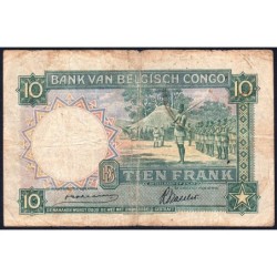 Congo Belge - Pick 14 - 10 francs - Série E - 10/12/1941 - Etat : TB-