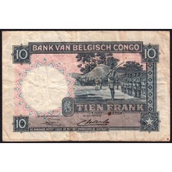 Congo Belge - Pick 14E_2 - 10 francs - Série A/D - 15/08/1949 - Etat : B+