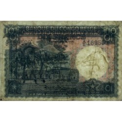 Congo Belge - Pick 14E_2 - 10 francs - Série A/D - 15/08/1949 - Etat : B+