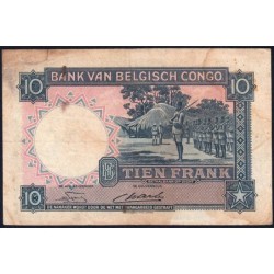 Congo Belge - Pick 14E_2 - 10 francs - Série A/P - 15/08/1949 - Etat : TB-