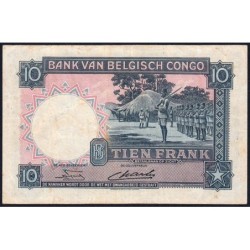 Congo Belge - Pick 14E_2 - 10 francs - Série A/Q - 15/08/1949 - Etat : TB+