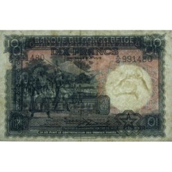 Congo Belge - Pick 14E_2 - 10 francs - Série A/Q - 15/08/1949 - Etat : TB+
