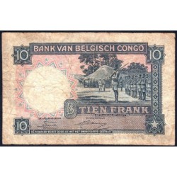 Congo Belge - Pick 14E_4 - 10 francs - Série A/V - 12/05/1952 - Etat : B+
