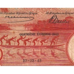 Congo Belge - Pick 15C - 20 francs - Série J - Quatrième émission - 10/03/1943 - Etat : TB-