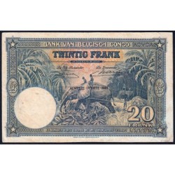 Congo Belge - Pick 15G - 20 francs - Série AM - Huitième émission - 18/05/1949 - Etat : TB+