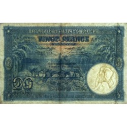 Congo Belge - Pick 15H - 20 francs - Série AY - Neuvième émission - 11/04/1950 - Etat : TB+