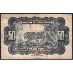 Congo Belge - Pick 16b - 50 francs - Série C - Emission 1943 - Etat : B-