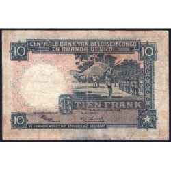 Congo Belge - Ruanda Urundi - Pick 22_2 - 10 francs - Série C - 15/07/1952 - Etat : TB-