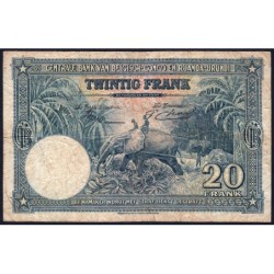 Congo Belge - Ruanda Urundi - Pick 23_2 - 20 francs - Série D - 01/09/1952 - Etat : TB-
