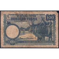 Congo Belge - Ruanda Urundi - Pick 25a_4 - 100 francs - Série D - 15/04/1953 - Etat : B-