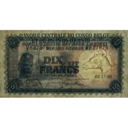 Congo Belge - Ruanda Urundi - Pick 30b_5 - 10 francs - Série W - 01/11/1956 - Etat : TTB