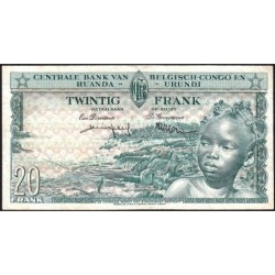 Congo Belge - Ruanda Urundi - Pick 31_1 - 20 francs - Série E - 01/12/1956 - Etat : TB+