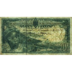Congo Belge - Ruanda Urundi - Pick 31_1 - 20 francs - Série E - 01/12/1956 - Etat : TB+