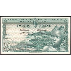 Congo Belge - Ruanda Urundi - Pick 31_4 - 20 francs - Série R - 01/06/1957 - Etat : SPL+