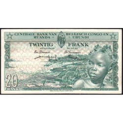 Congo Belge - Ruanda Urundi - Pick 31_4 - 20 francs - Série R - 01/06/1957 - Etat : SPL+