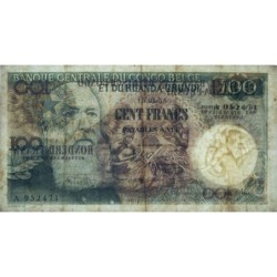 Congo Belge - Ruanda Urundi - Pick 33a_1 - 100 francs - Série A - 15/01/1955 - Etat : TB+