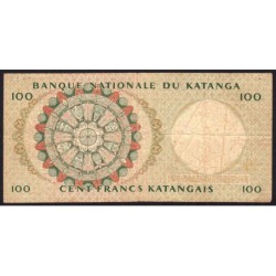 Katanga - Pick 12a_2 - 100 francs - 15/08/1962 - Série CC - Etat : TB-