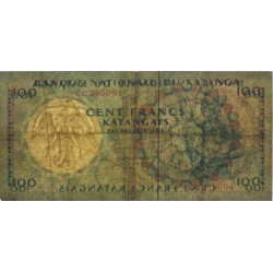 Katanga - Pick 12a_2 - 100 francs - 15/08/1962 - Série CC - Etat : TB-