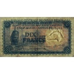 Congo Belge - Ruanda Urundi - Pick 30b_8 - 10 francs - Série A/E - 01/03/1957 - Etat : TTB