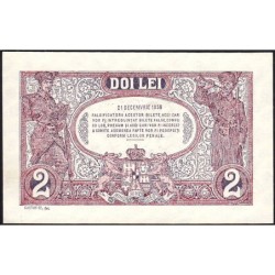 Roumanie - Pick 39a_2 - 2 lei - Série B.1452 - 21/12/1938 - Etat : SPL+