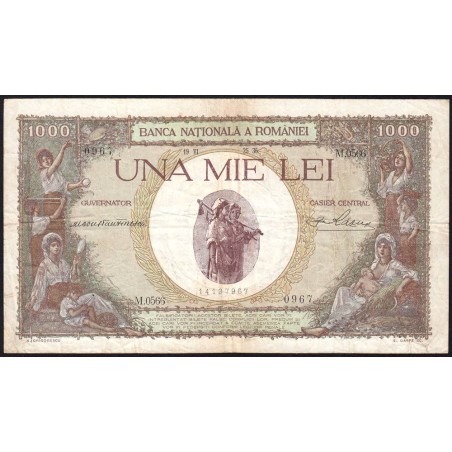 Roumanie - Pick 45a - 1'000 lei - Série M.0566 - 25/06/1936 - Etat : TB